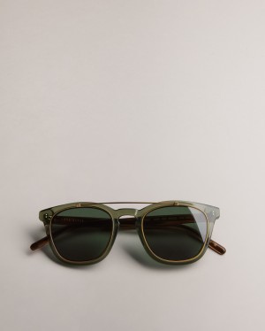 Ted Baker Ediison Classic Wire Detail Erkek Güneş Gözlüğü Yeşil | EFNJ-18524