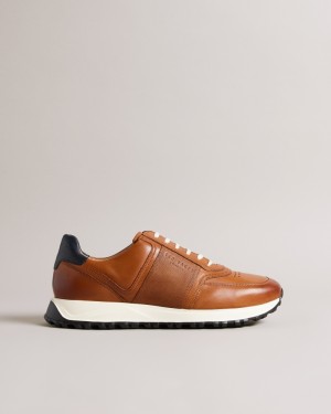 Ted Baker Frayne Saffiano Leather Erkek Spor Ayakkabı Kahverengi | AVCP-89256