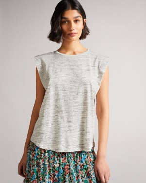 Ted Baker Julesa Vest With Shoulder Detail Kadın Üstler Beyaz | WABQ-07481