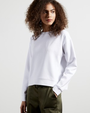 Ted Baker Lorito Logo Kadın Üstler Beyaz | NWYO-05284