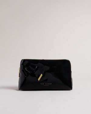Ted Baker Nicolai Glossy Bow Embellished Kadın Makyaj Çantası Siyah | TXGZ-96035