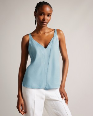 Ted Baker Rubiez Double Layer Effect Cami Kadın Üstler Mavi | PGHO-15608