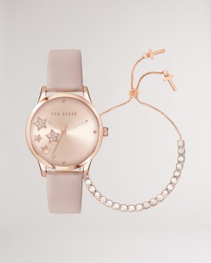 Ted Baker Starlim Star And Gift Set Kadın Saat Pembe | UEZO-08924